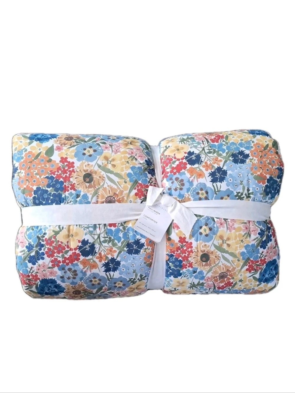 Pottery Barn Willow Floral Reversible Percale Comforter Full/Queen NEW